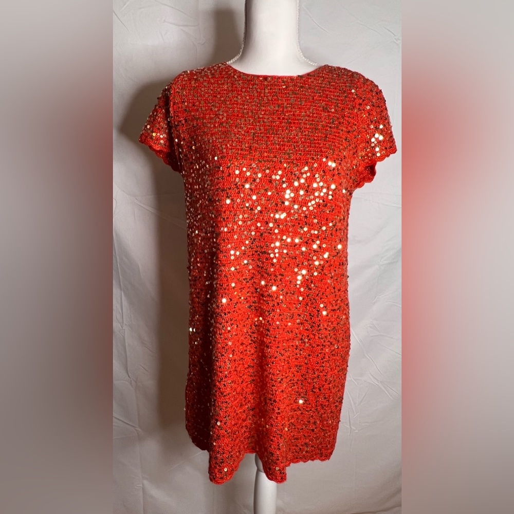 Manoush Crochet Paillette Mini Dress